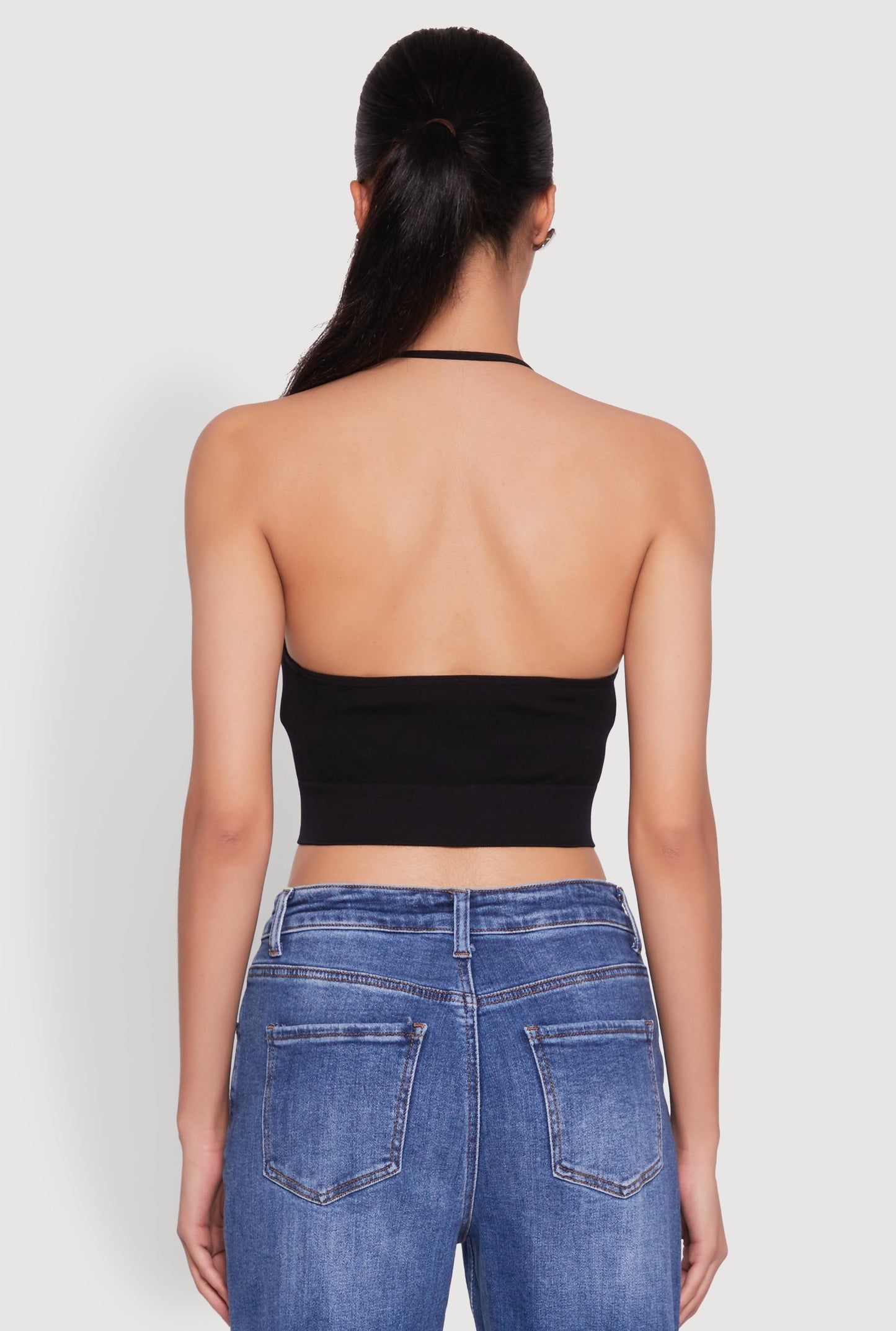 Seamless Laser Cut Cropped Halter Top