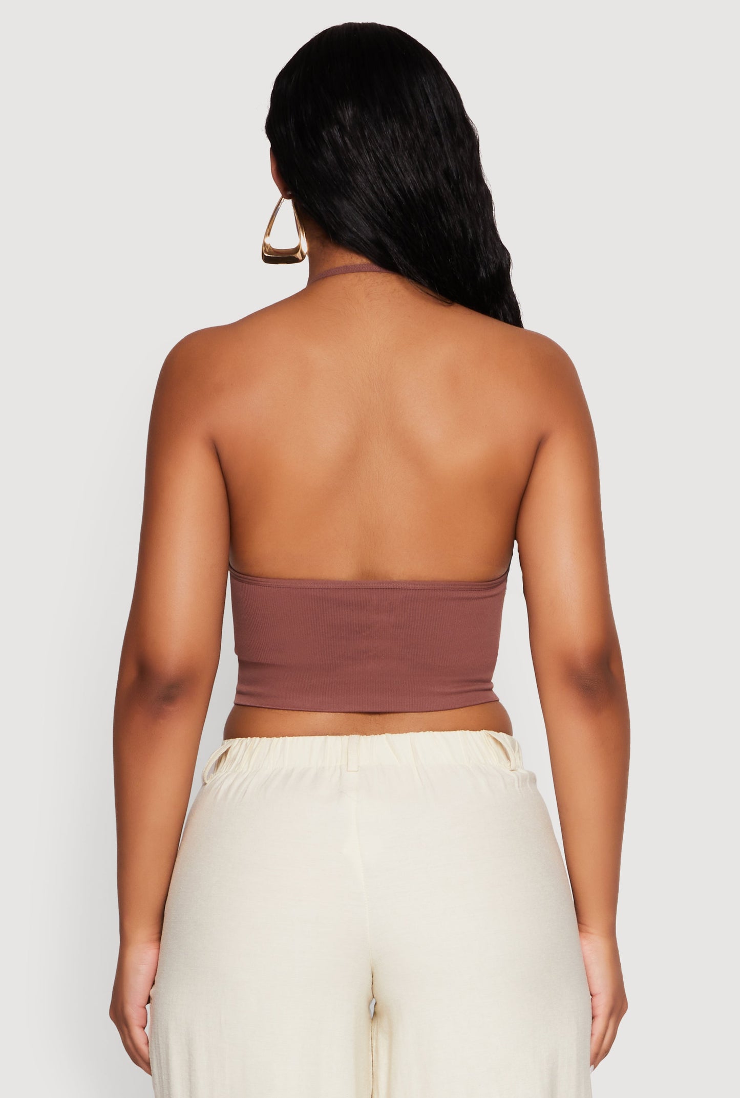 Seamless Laser Cut Cropped Halter Top