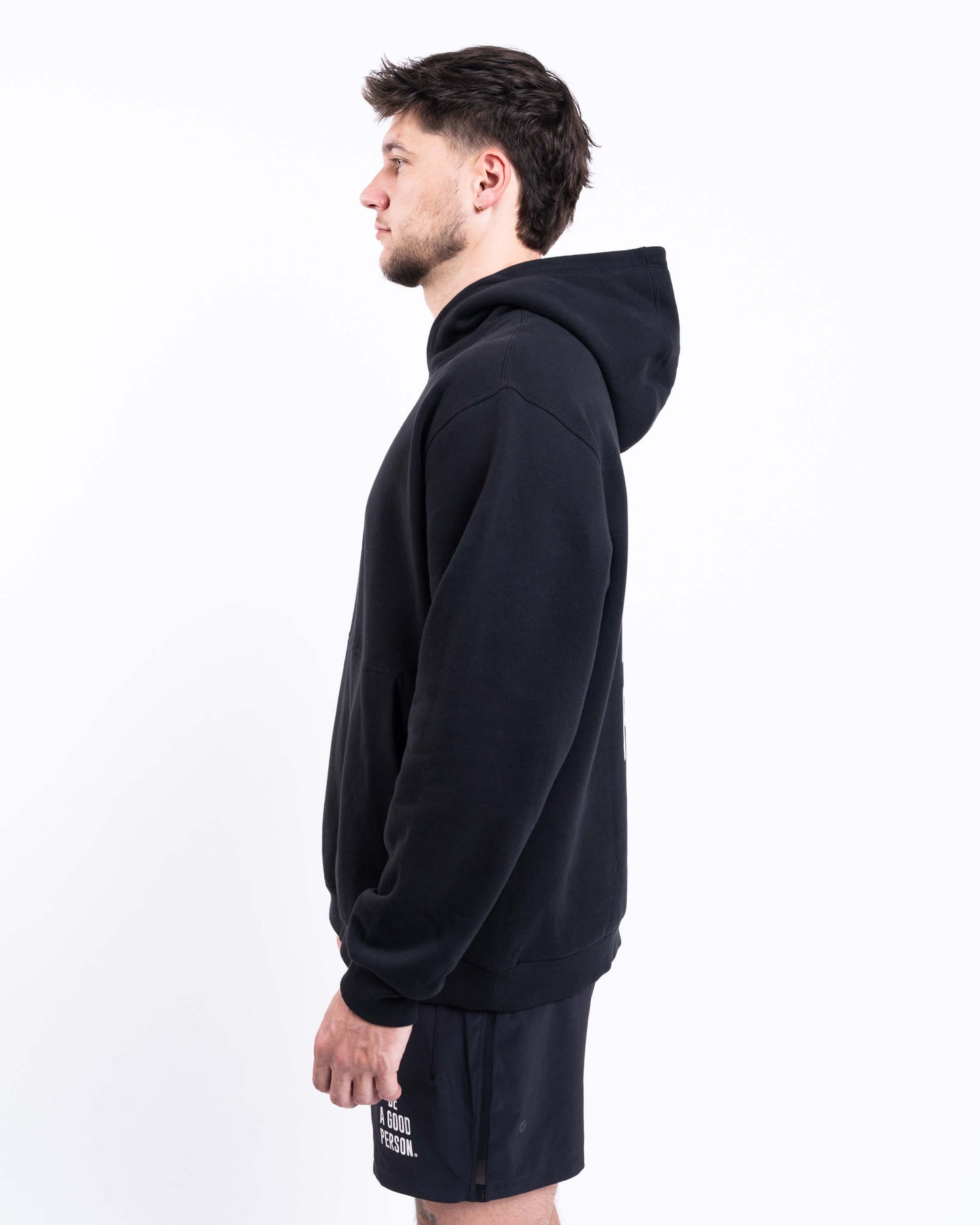 Steady State Pullover Hoodie - Black - lululemon // BE A GOOD PERSON *Pre-Order*