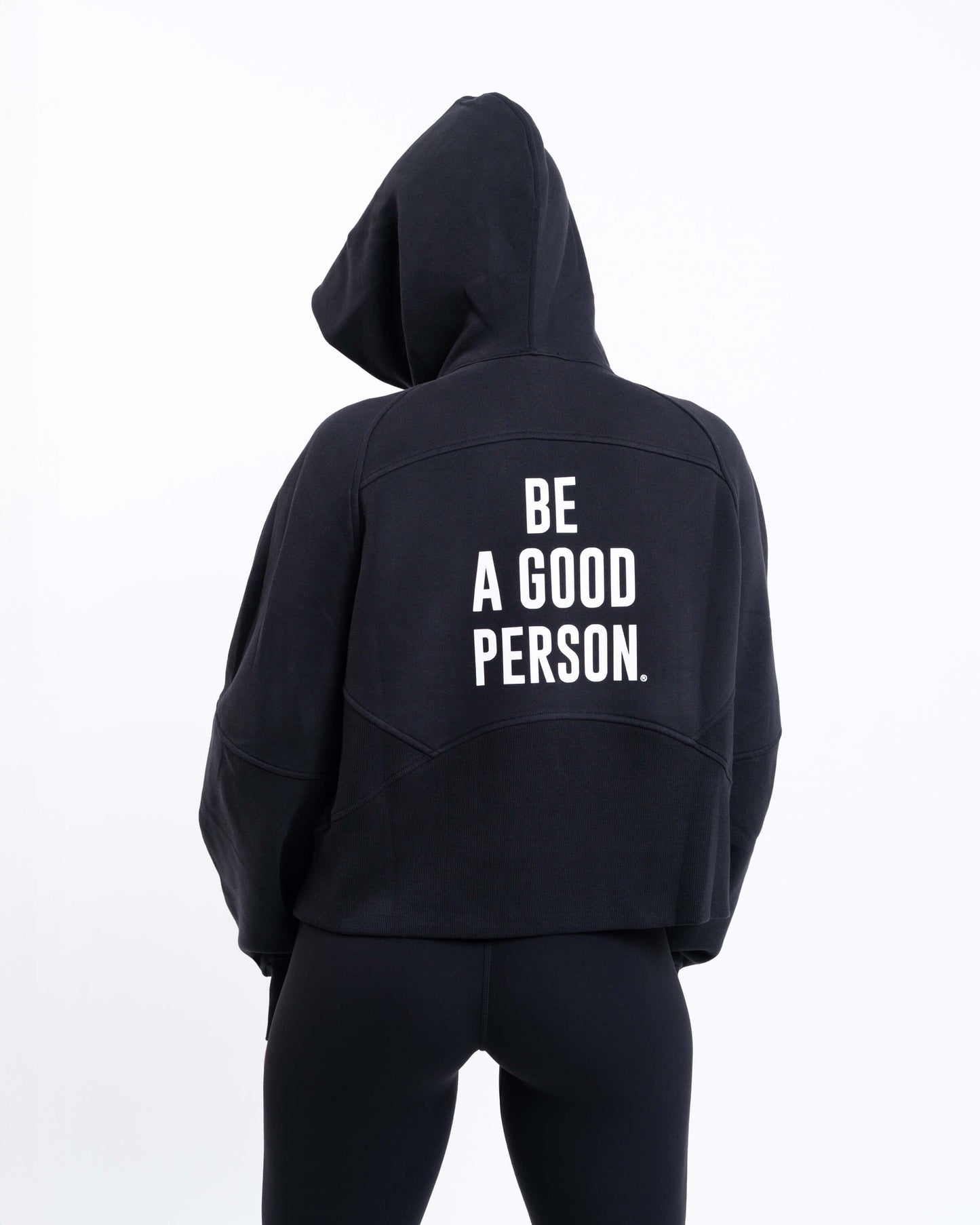 Scuba Oversized Half-Zip Hoodie - Black - lululemon // BE A GOOD PERSON *Pre-Order*