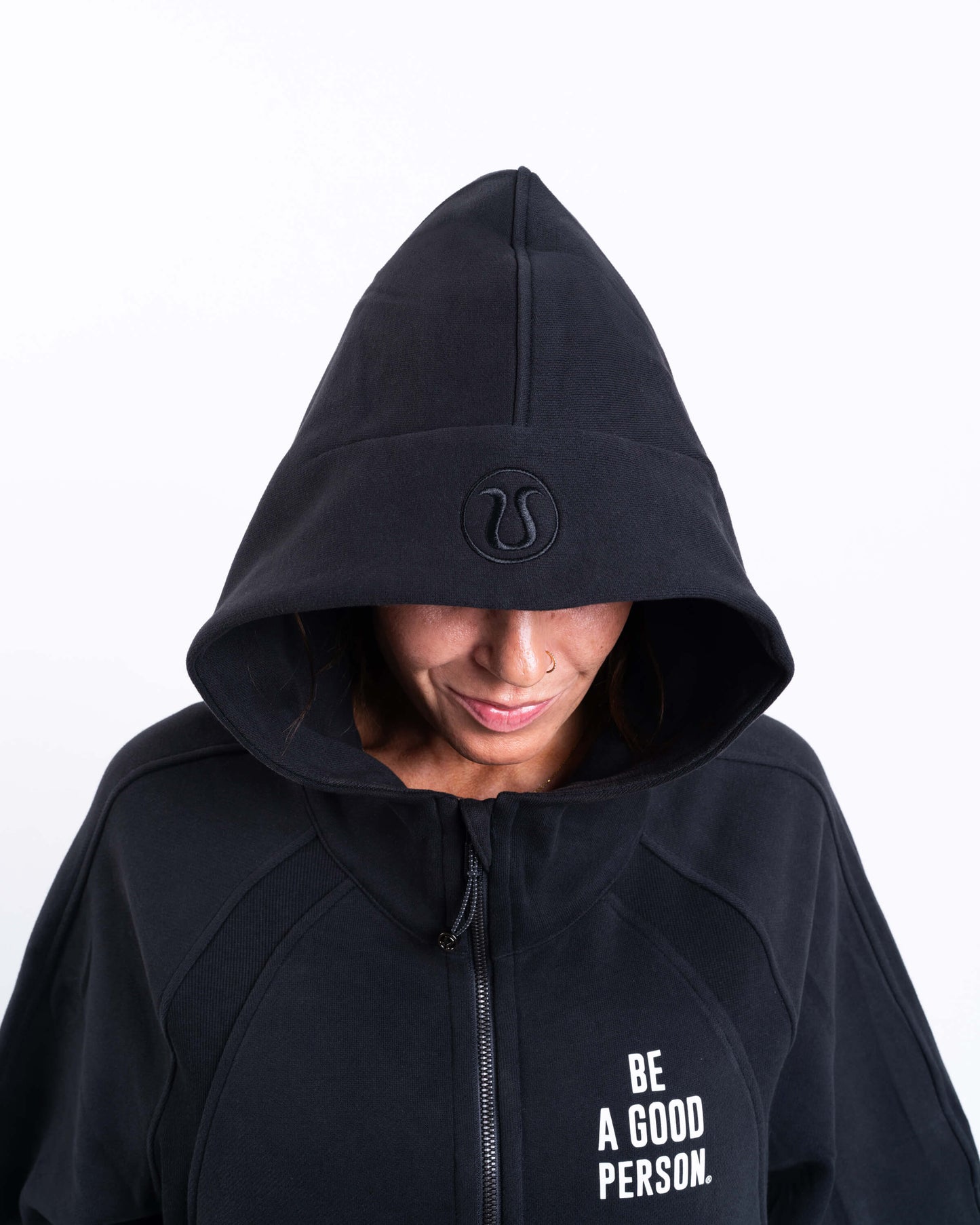 Scuba Oversized Half-Zip Hoodie - Black - lululemon // BE A GOOD PERSON *Pre-Order*