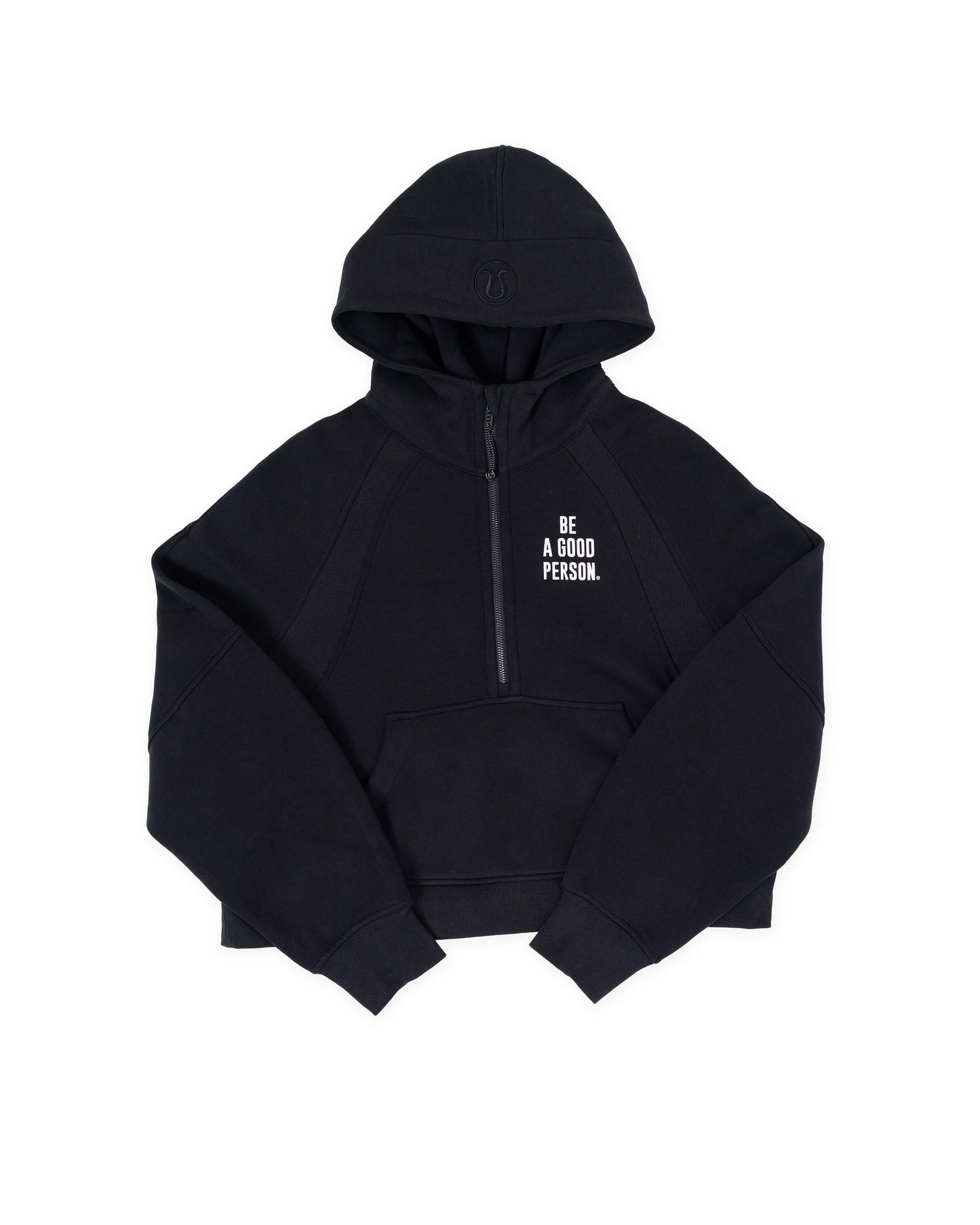 Scuba Oversized Half-Zip Hoodie - Black - lululemon // BE A GOOD PERSON *Pre-Order*