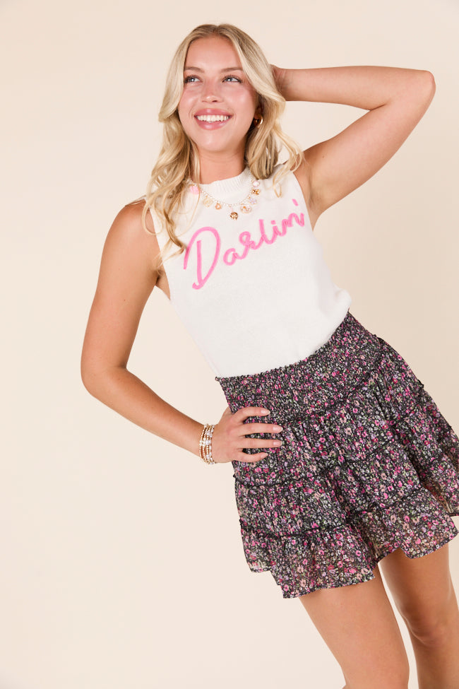 Mable Ivory Sleeveless Darlin Sweater Tank