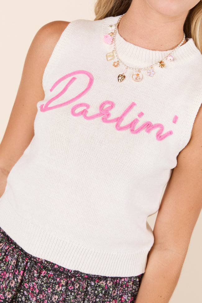 Mable Ivory Sleeveless Darlin Sweater Tank