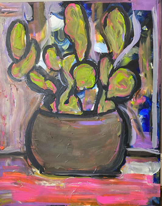 Cadiz Cactus in the Dark Originial Painting