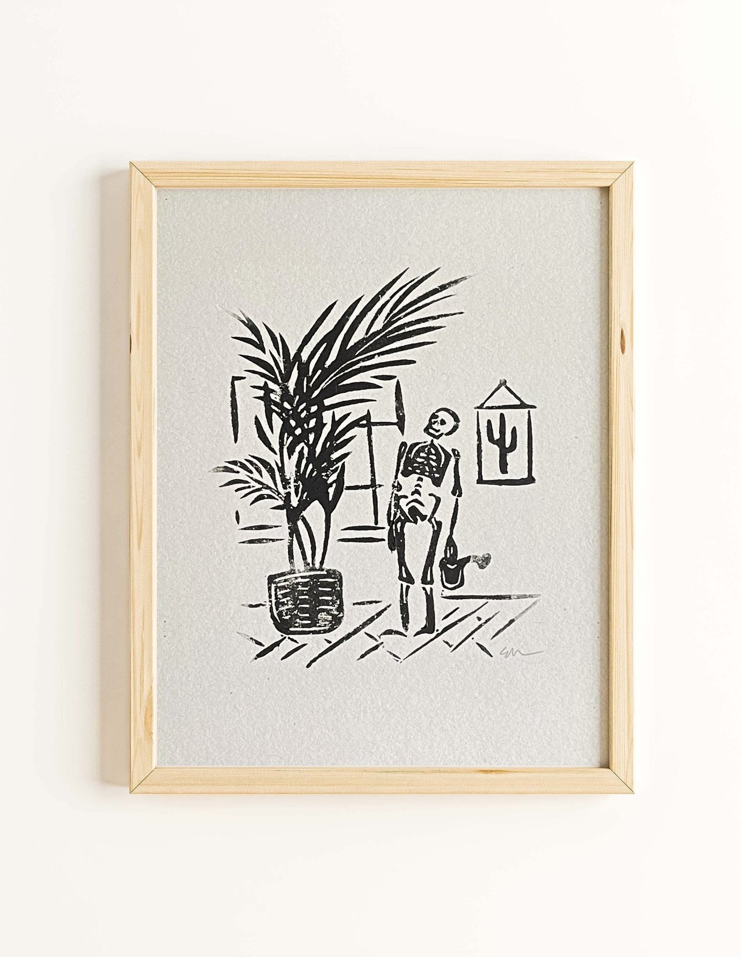 'Watering Day' Linocut Print