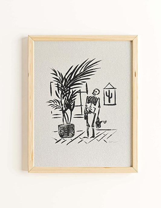 'Watering Day' Linocut Print