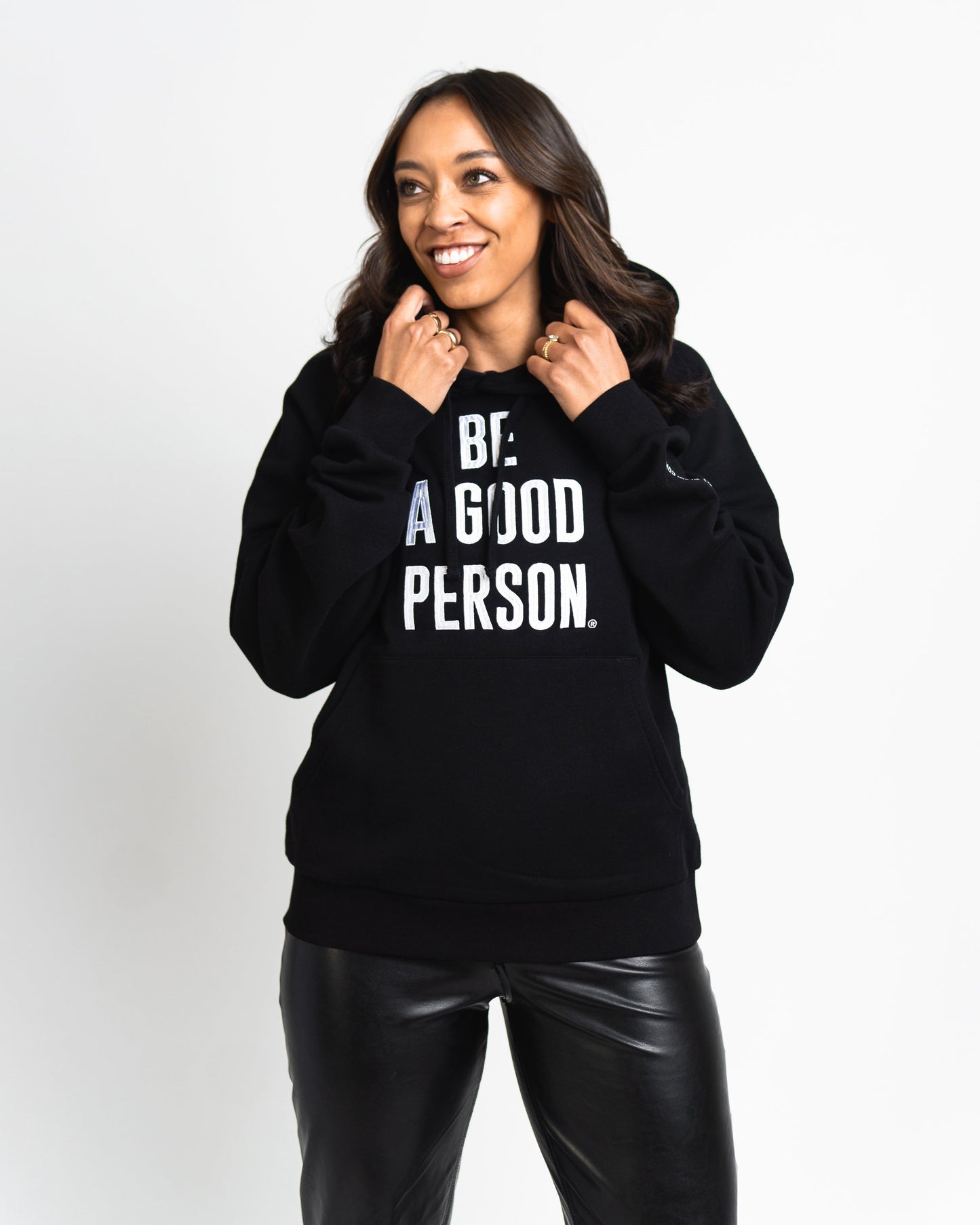 Signature Embroidered Hoodie - Black