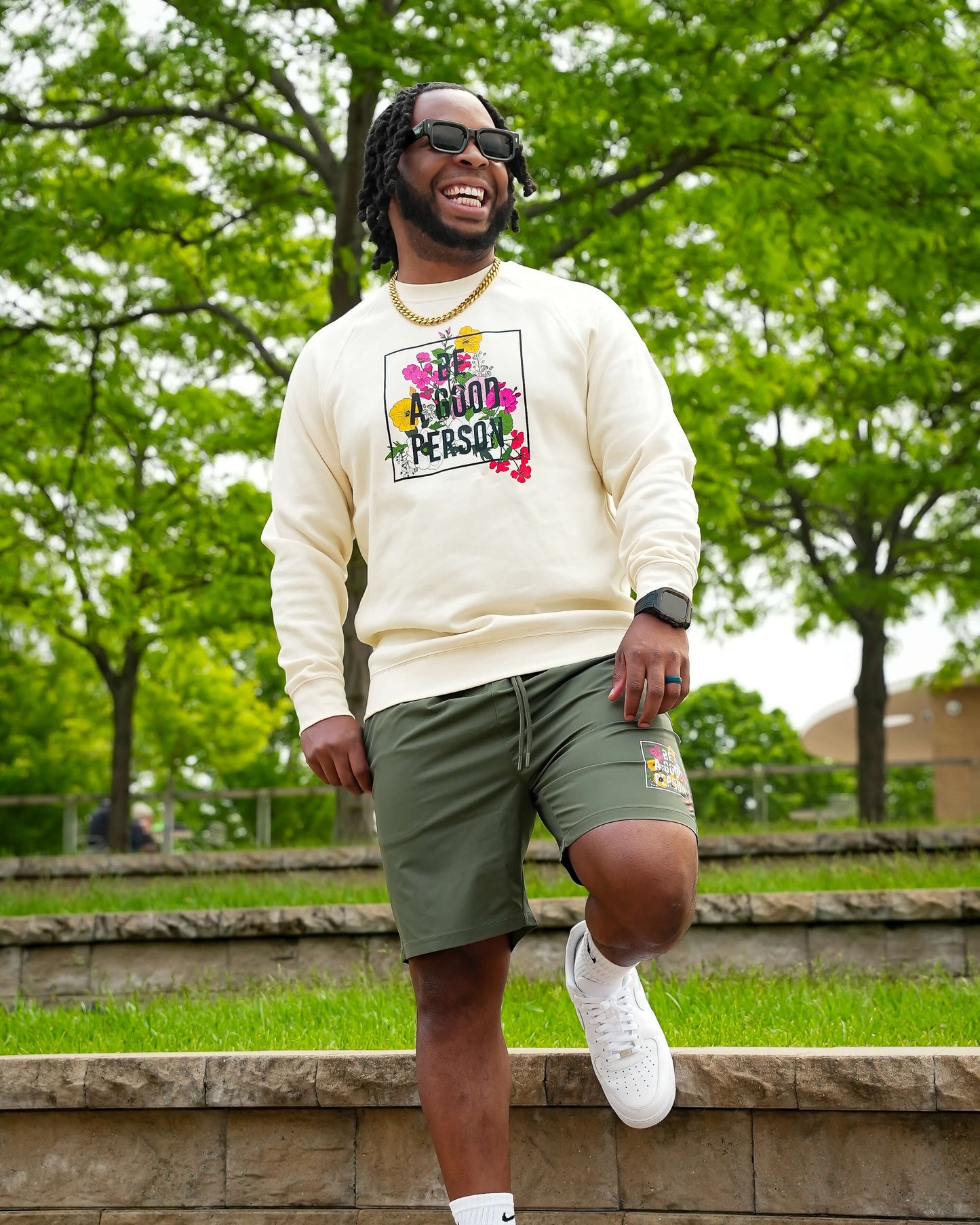 'In Bloom' Lightweight Crewneck - Bone