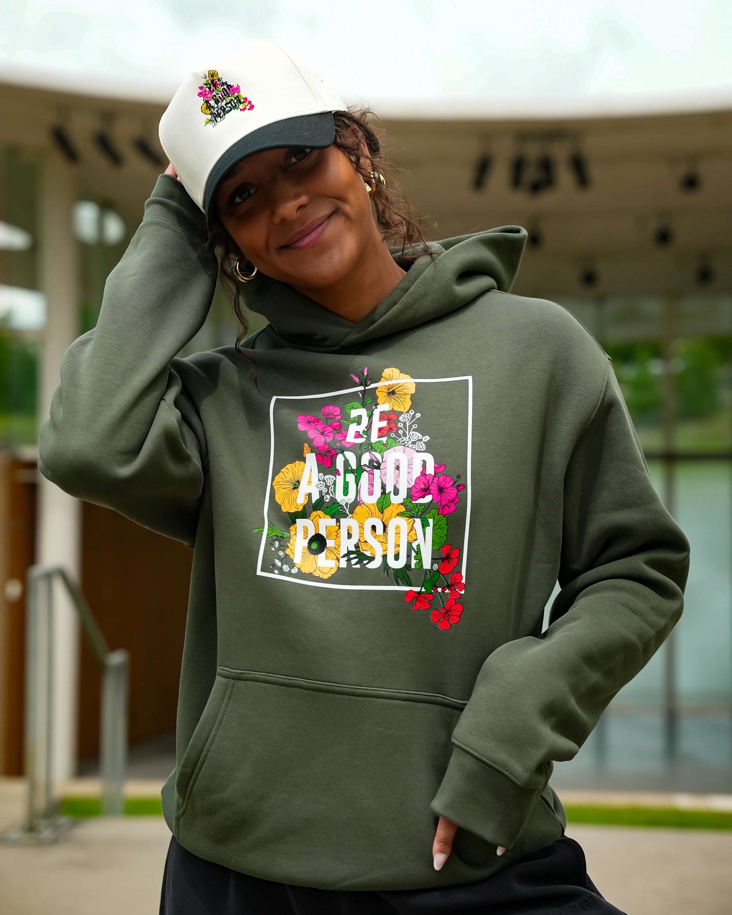 'In Bloom' Relax Hood Hoodie - Sage