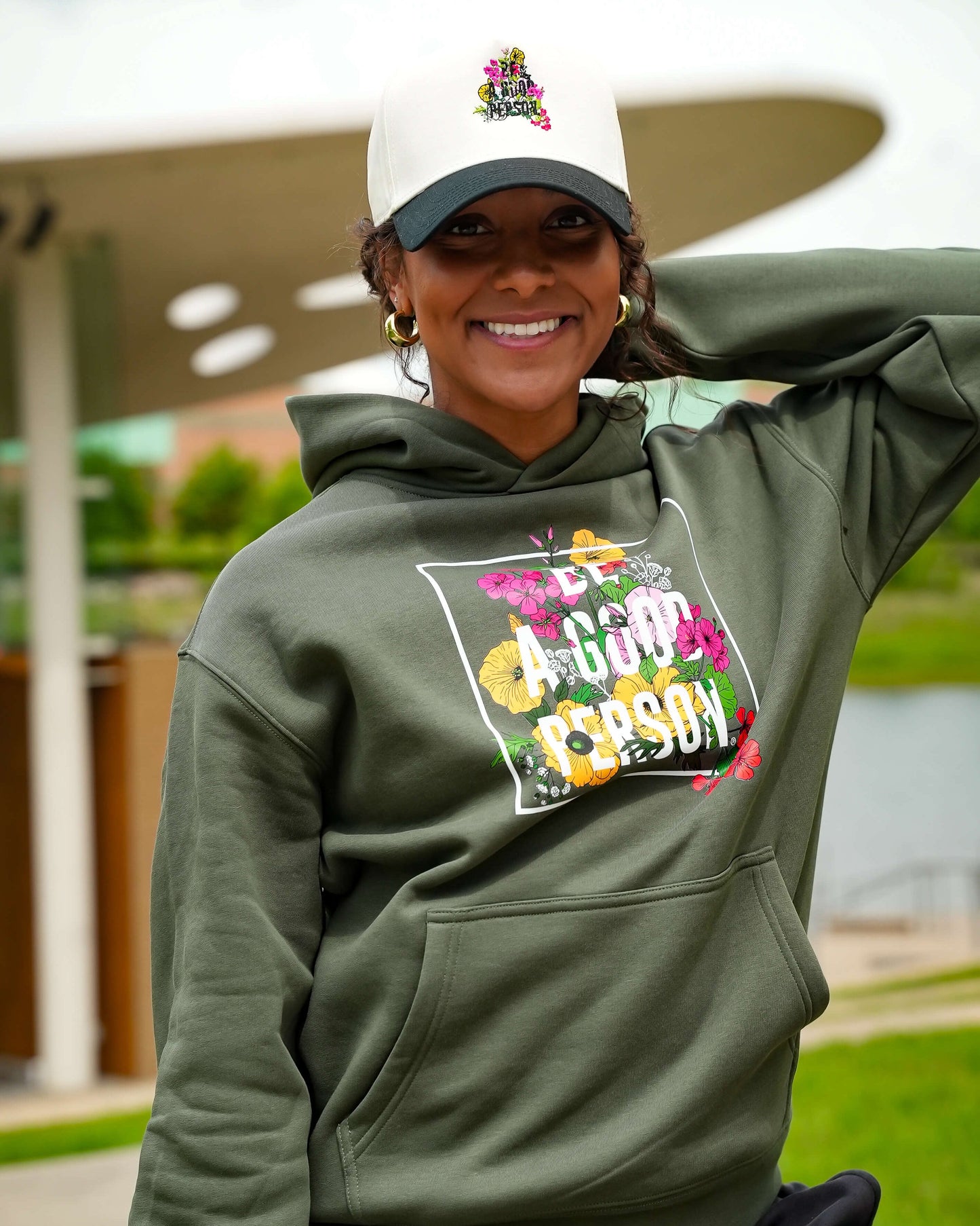 'In Bloom' Relax Hood Hoodie - Sage