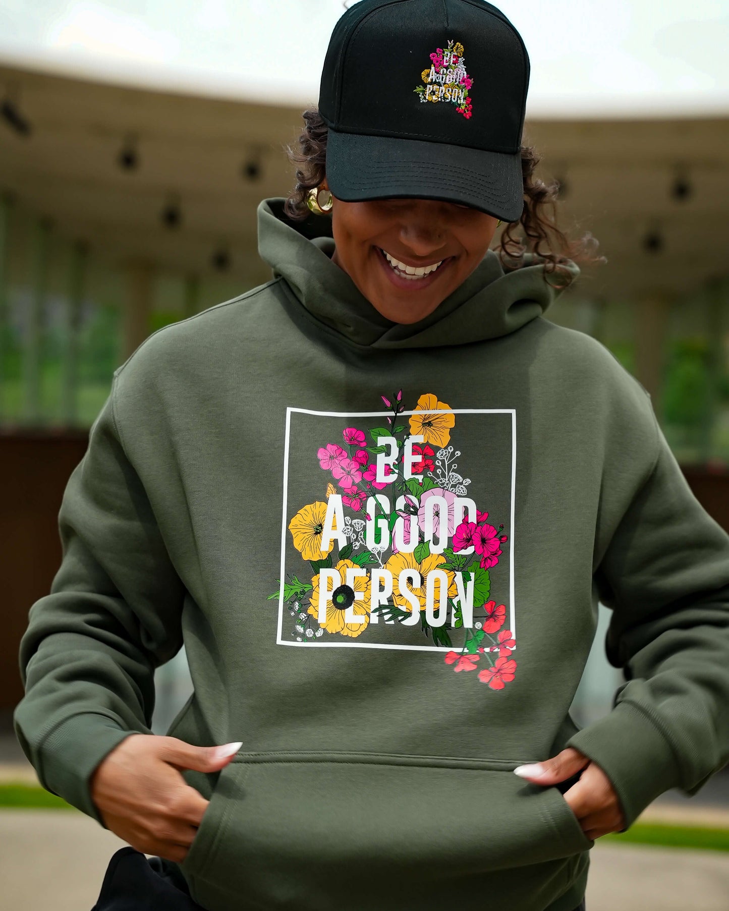 'In Bloom' Relax Hood Hoodie - Sage