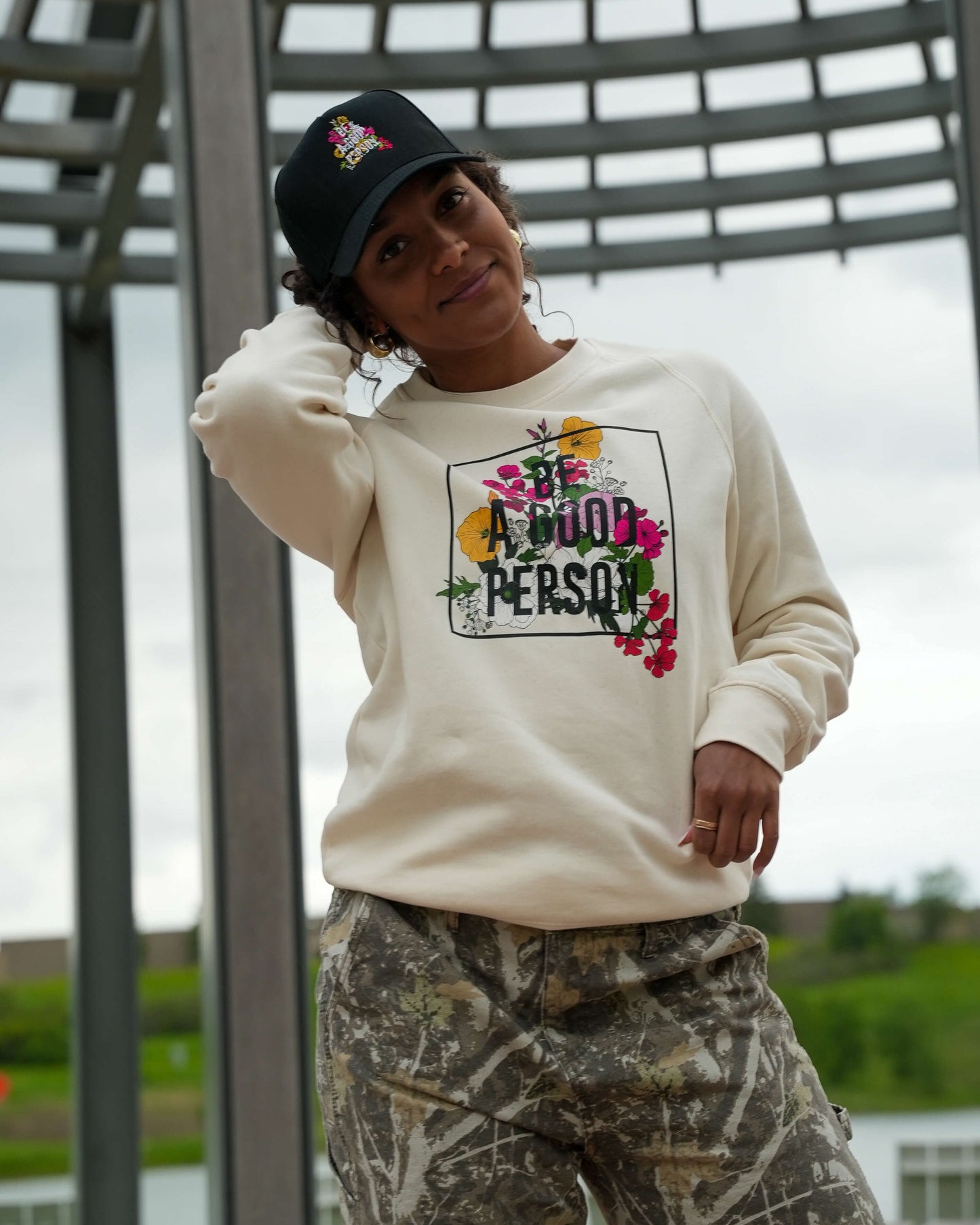 'In Bloom' Lightweight Crewneck - Bone