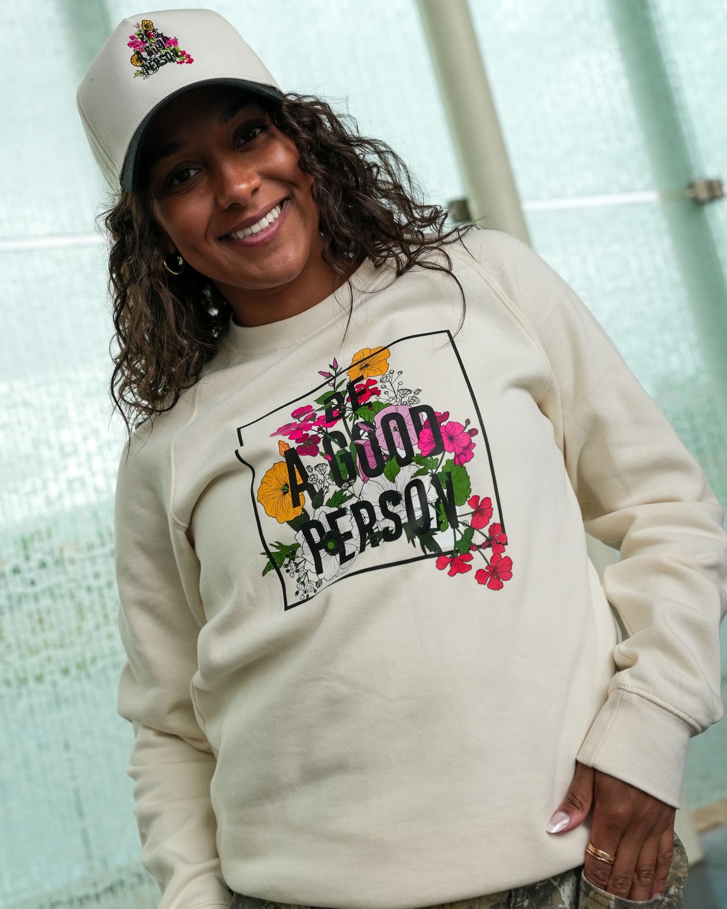 'In Bloom' Lightweight Crewneck - Bone
