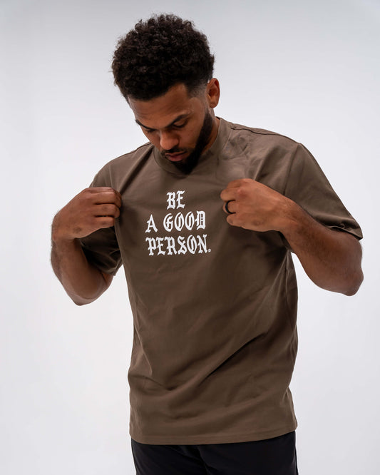 Saint Script Heavyweight Box T-Shirt - Brown