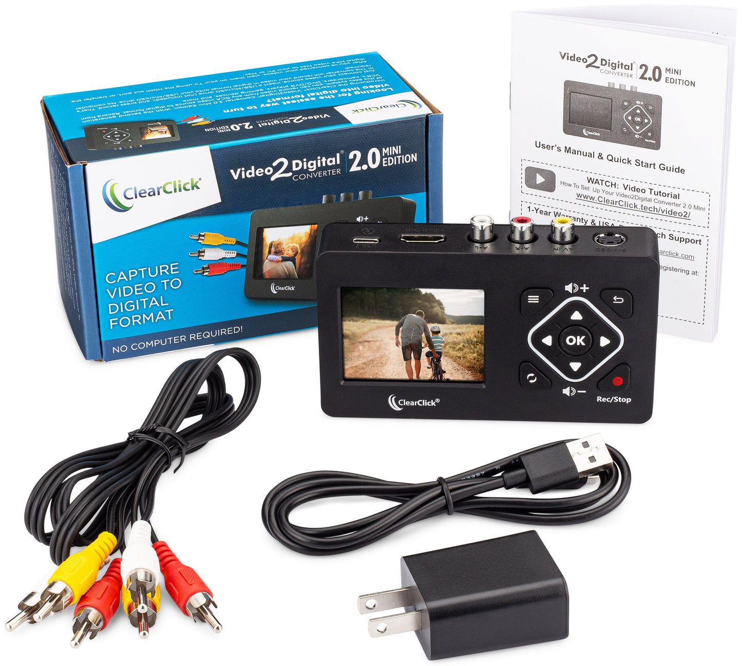 Video2Digital? Converter 2.0 (Second Generation) Mini Edition | Capture Video From VCR's, VHS Tapes, Hi8, Camcorder, DVD, & Gaming Systems - No Computer Required